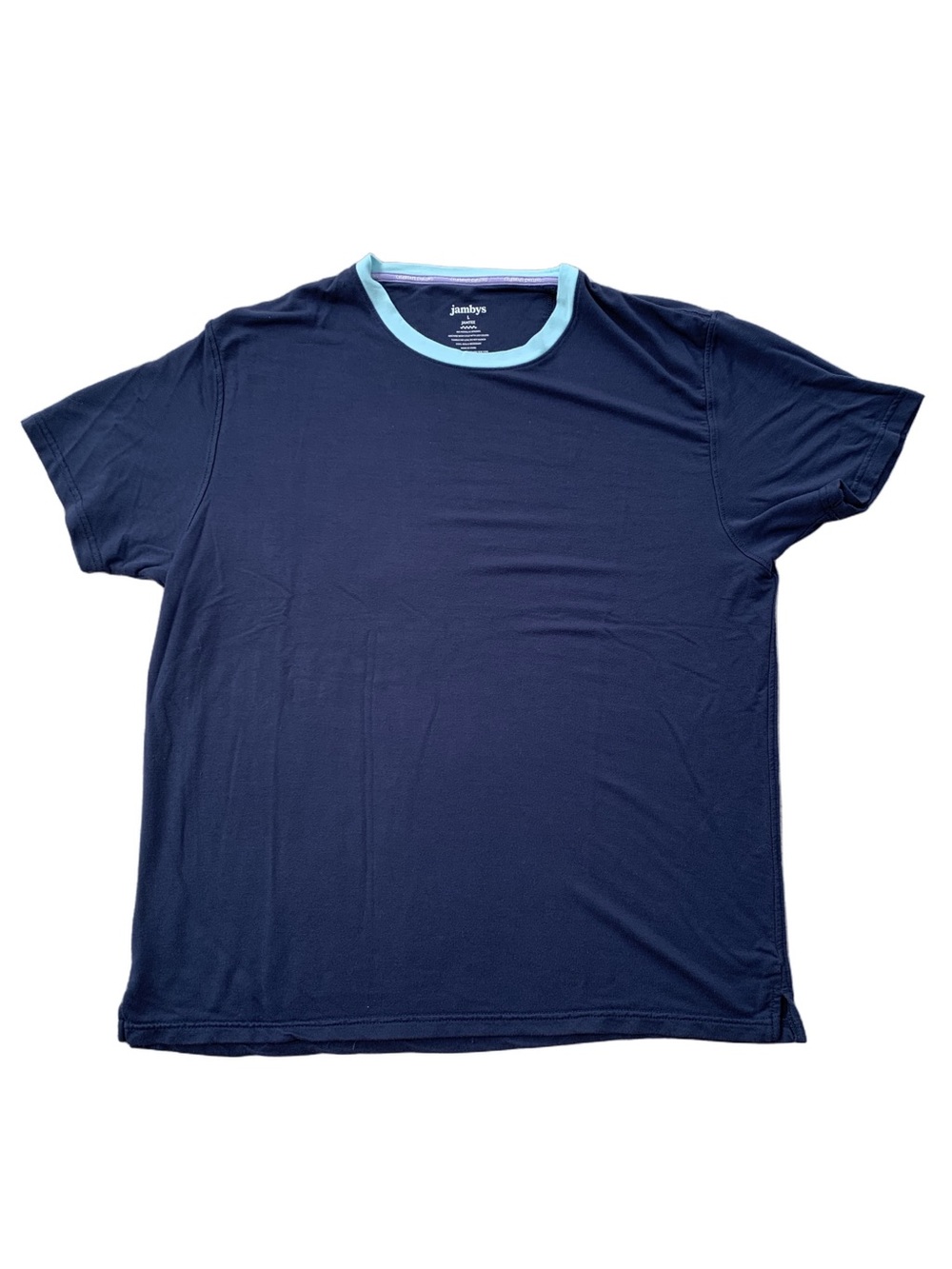 Jambys Size Large Navy Blue Modal Blend JamTee Loungewear T-Shirt